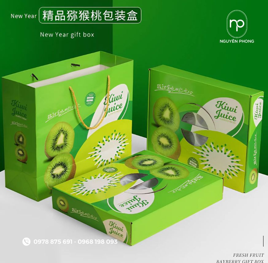Túi giấy đựng hộp kiwi